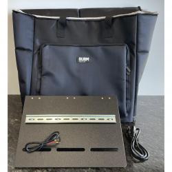 Demo Kit 2 includes Display Base (18"W X 16"D) with mounted 35mm Din Rail (14.5"), pre-wired AC Adapter / DC Power Supply (24vDC @ 2amp) and carrying bag to support sales hardware for customer presentations 